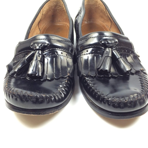 Bass Weejuns Shoes Mens  Black Tassel Loafer Class - Picture 2 of 8